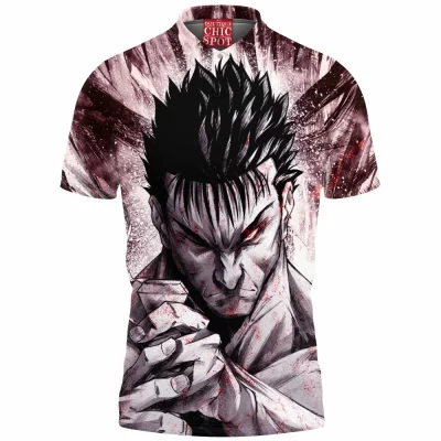 Anime Polo Shirt, Berserk Polo Shirt, Guts Polo Shirt