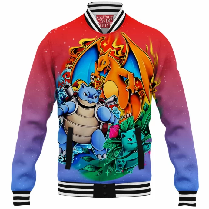 Charizard Blastoise Ivysaur Baseball Jacket