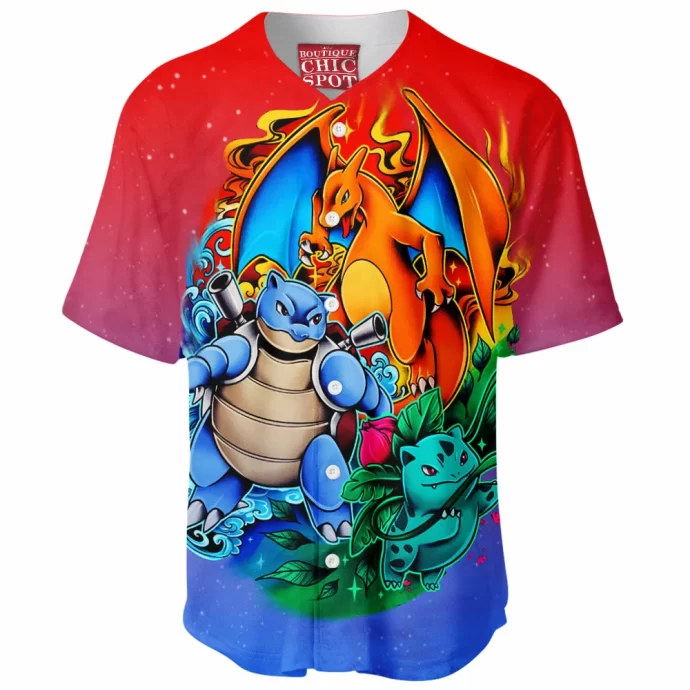 Charizard Blastoise Ivysaur Baseball Jersey