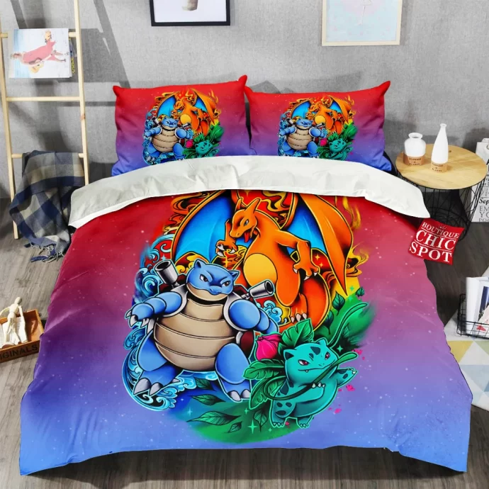 Charizard Blastoise Ivysaur Bedding Set