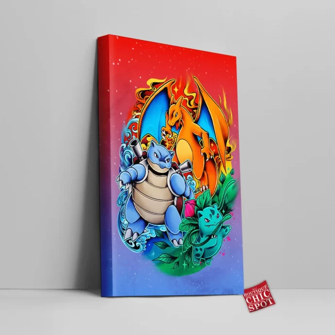 Charizard Blastoise Ivysaur Canvas Wall Art