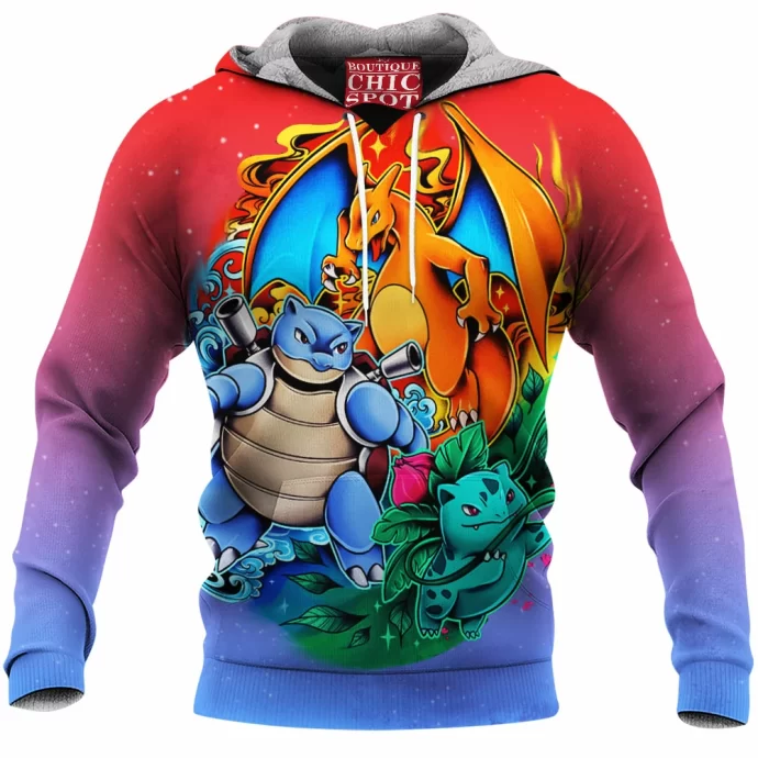 Charizard Blastoise Ivysaur Fleece Hoodie