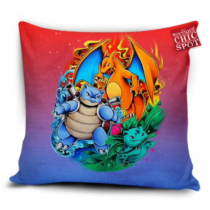 Charizard Blastoise Ivysaur Pillow Cover