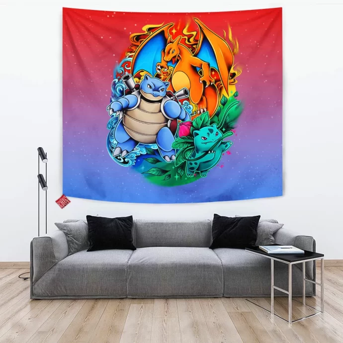 Charizard Blastoise Ivysaur Tapestry