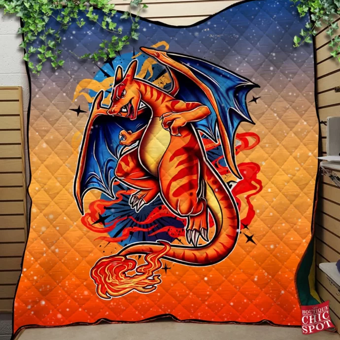 Charizard Clone Quilt Blanket