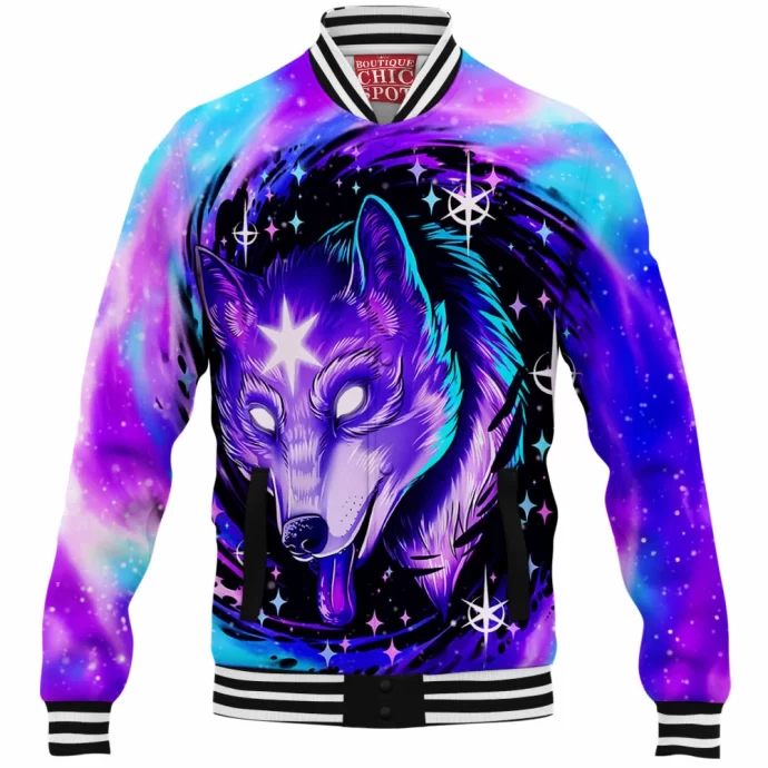 Black Hole Wolf Baseball Jacket