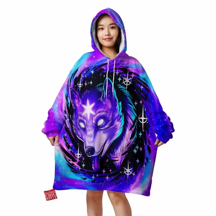 Black Hole Wolf Blanket Hoodie