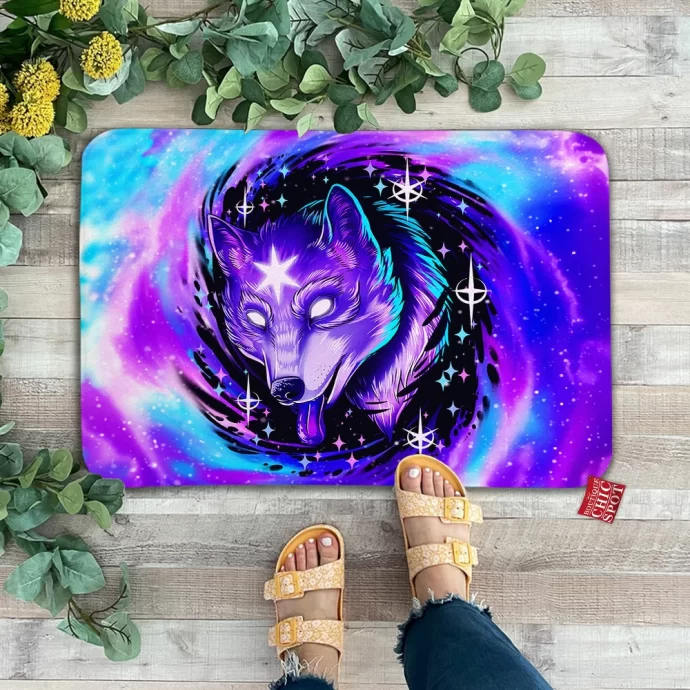 Black Hole Wolf Doormat