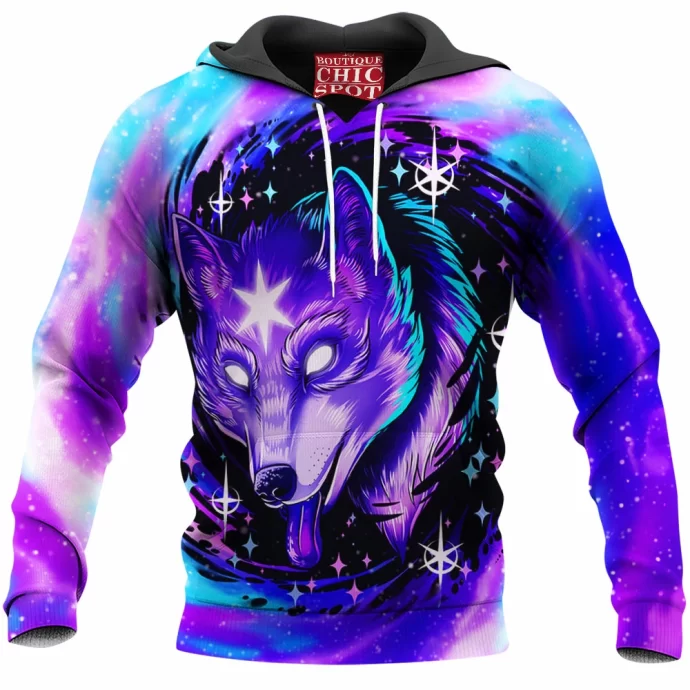 Black Hole Wolf Hoodie