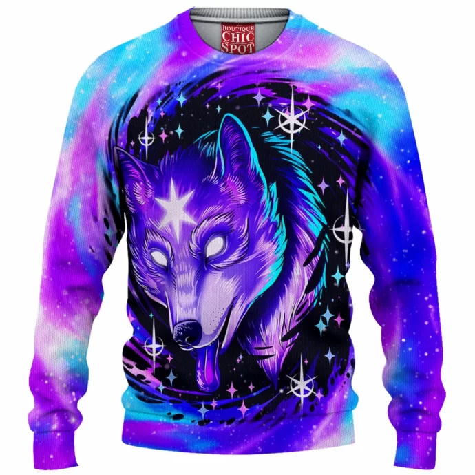 Black Hole Wolf Knitted Sweater