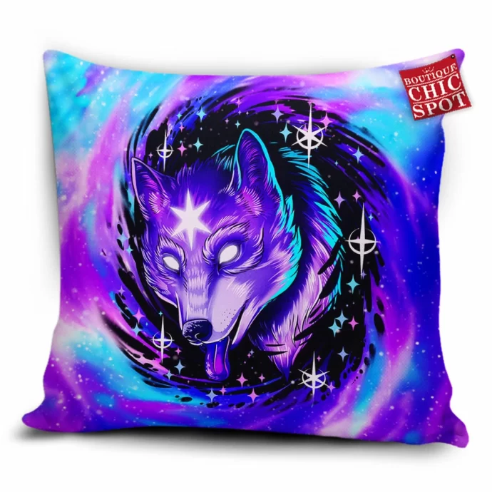 Black Hole Wolf Pillow Cover