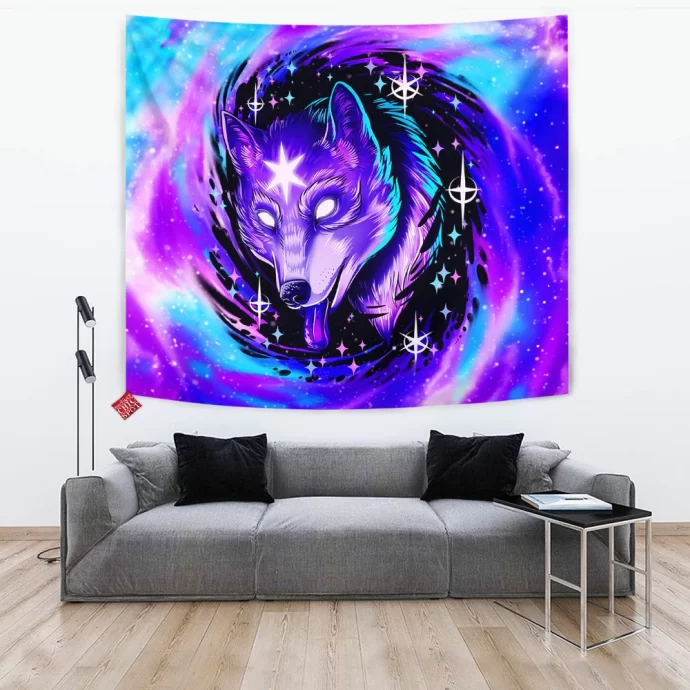 Black Hole Wolf Tapestry