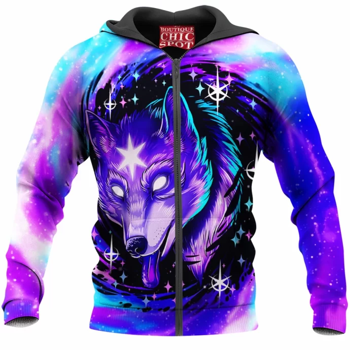 Black Hole Wolf Zip Hoodie