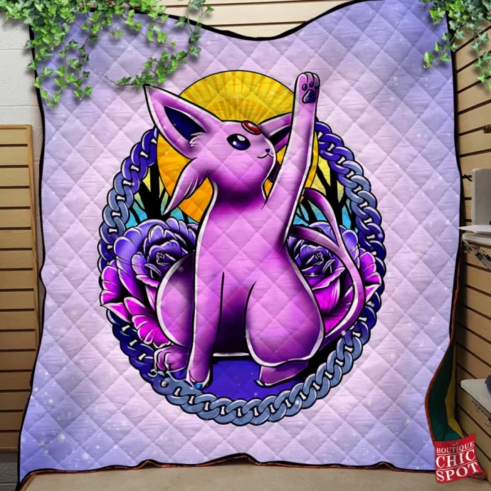 Espeon Tattoo Design Quilt Blanket