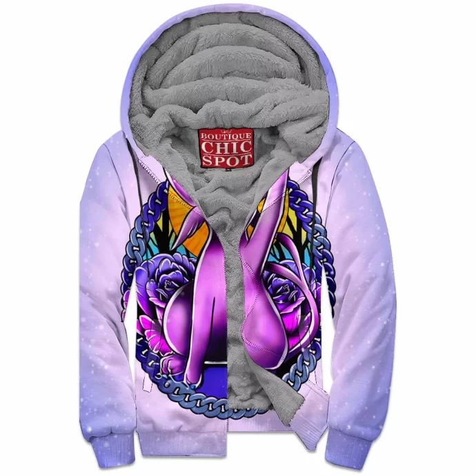 Espeon Tattoo Design Zip Fleece Hoodie