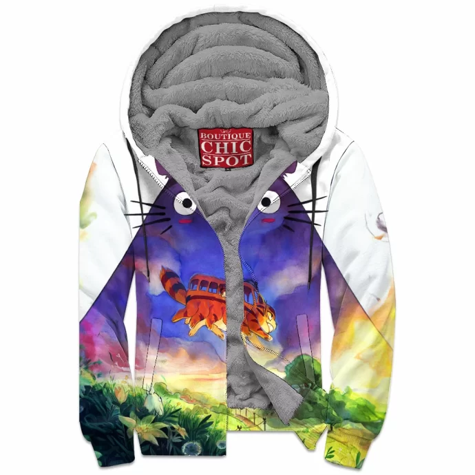 Totoro Zip Fleece Hoodie