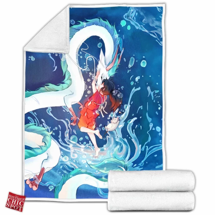 Haku X Chihiro Fleece Blanket