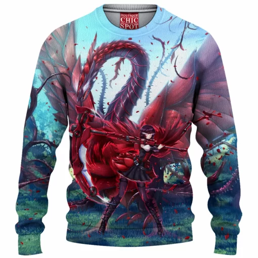 Yugioh Black Rose Dragon Knitted Sweater