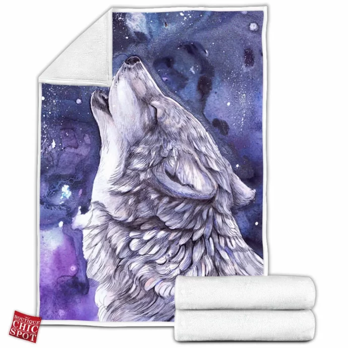 Wolf Moon Fleece Blanket