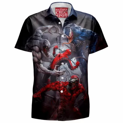 Comic Hawaiian-Shirt, Symbiote Hawaiian-Shirt, Carnage Hawaiian-Shirt, Venom Hawaiian-Shirt, Anti-Venom Hawaiian-Shirt, Spider-man Hawaiian-Shirt