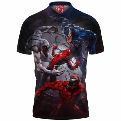 Comic Polo Shirt, Symbiote Polo Shirt, Carnage Polo Shirt, Venom Polo Shirt, Anti-Venom Polo Shirt, Spider-man Polo Shirt