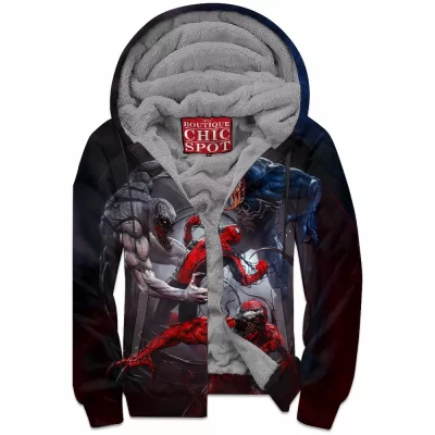 Comic Zip-Fleece-Hoodie, Symbiote Zip-Fleece-Hoodie, Carnage Zip-Fleece-Hoodie, Venom Zip-Fleece-Hoodie, Anti-Venom Zip-Fleece-Hoodie, Spider-man Zip-Fleece-Hoodie