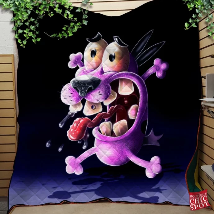 Courage The Cowardly Dog Quilt Blanket