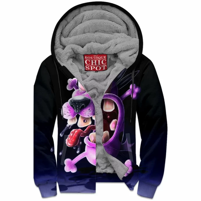 Courage The Cowardly Dog Zip Fleece Hoodie