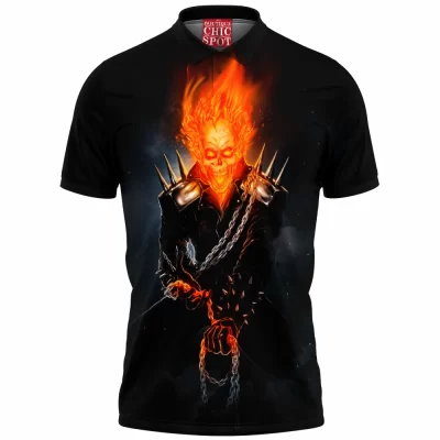 Comic Polo Shirt, Ghost Rider Polo Shirt