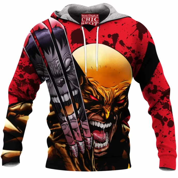 Wolverine And Hulk Fleece Hoodie