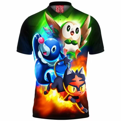 Anime Polo Shirt, Pokemon Polo Shirt, Pokemon Sun and Moon Polo Shirt