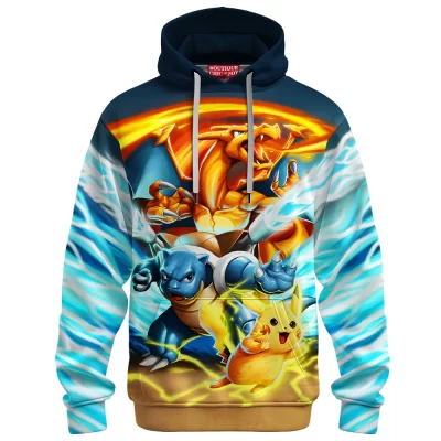 Anime Hoodie, Blastoise Hoodie, Charizard Hoodie, Pikachu Hoodie, Pokemon Hoodie