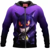 Anime Zip-Hoodie, Gengar Zip-Hoodie, Pokemon Zip-Hoodie
