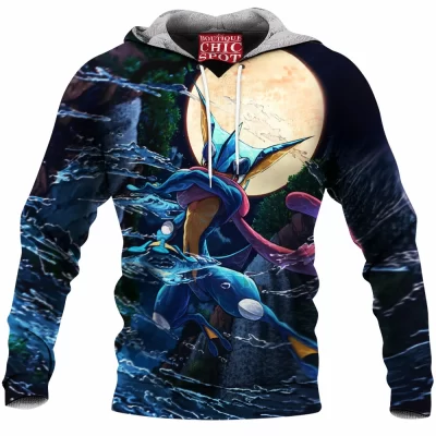 Anime Fleece-Hoodie, Greninja Fleece-Hoodie, Pokemon Fleece-Hoodie