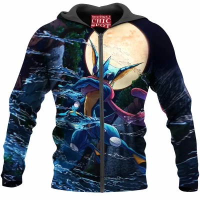 Anime Zip-Hoodie, Greninja Zip-Hoodie, Pokemon Zip-Hoodie