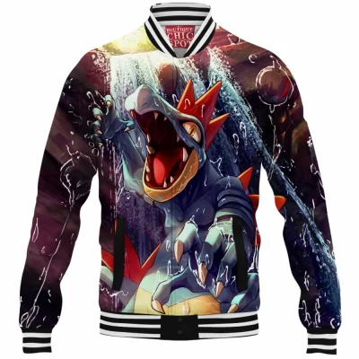 Anime Baseball-Jacket, Feraligatr Baseball-Jacket, Pokemon Baseball-Jacket