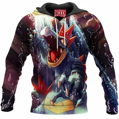 Anime Hoodie, Feraligatr Hoodie, Pokemon Hoodie