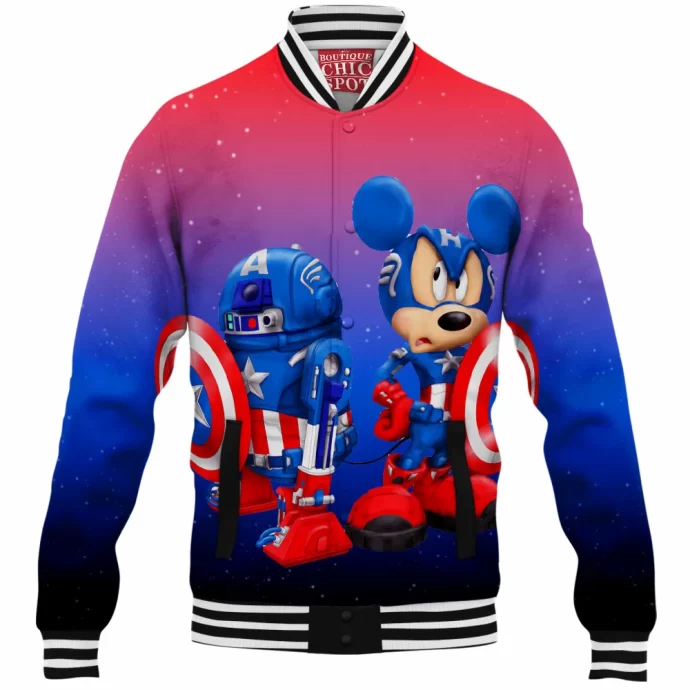 R2D2 Mickey Mouse Baseball Jacket