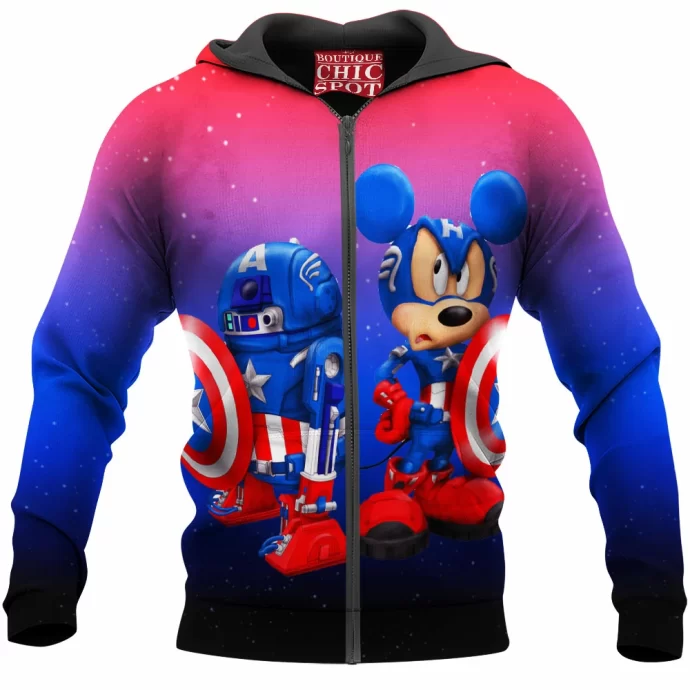 R2D2 Mickey Mouse Zip Hoodie