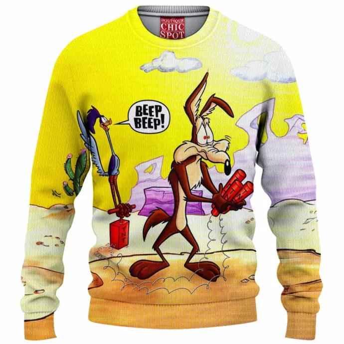 Wile E. Coyote and the Road Runner Knitted Sweater