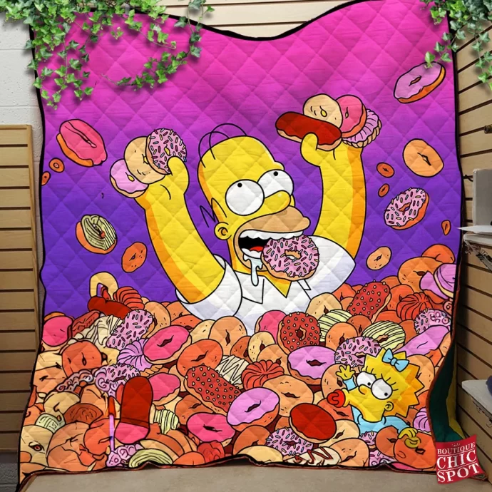 Homer Simpson Quilt Blanket