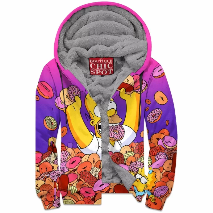 Homer Simpson Zip Fleece Hoodie