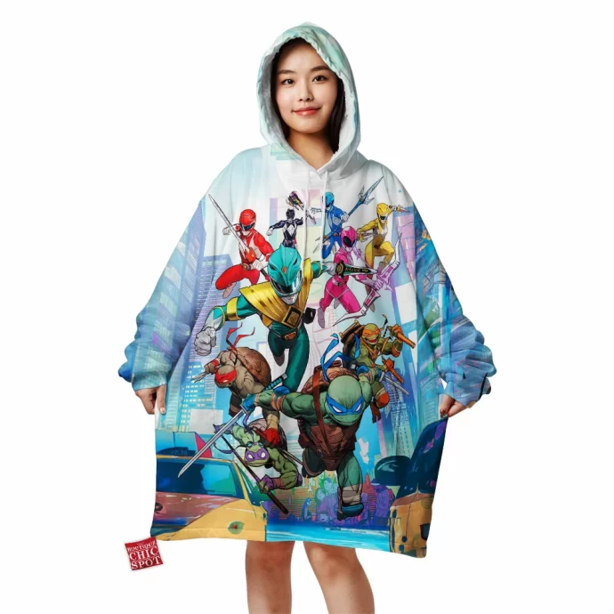 TMNT Power Rangers Blanket Hoodie