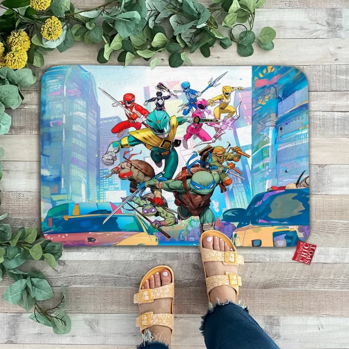 TMNT Power Rangers Doormat