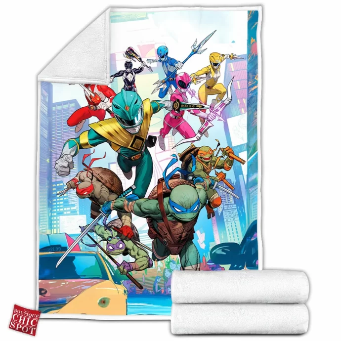 TMNT Power Rangers Fleece Blanket