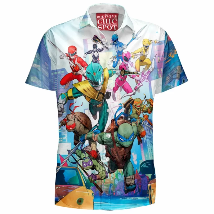 TMNT Power Rangers Hawaiian Shirt