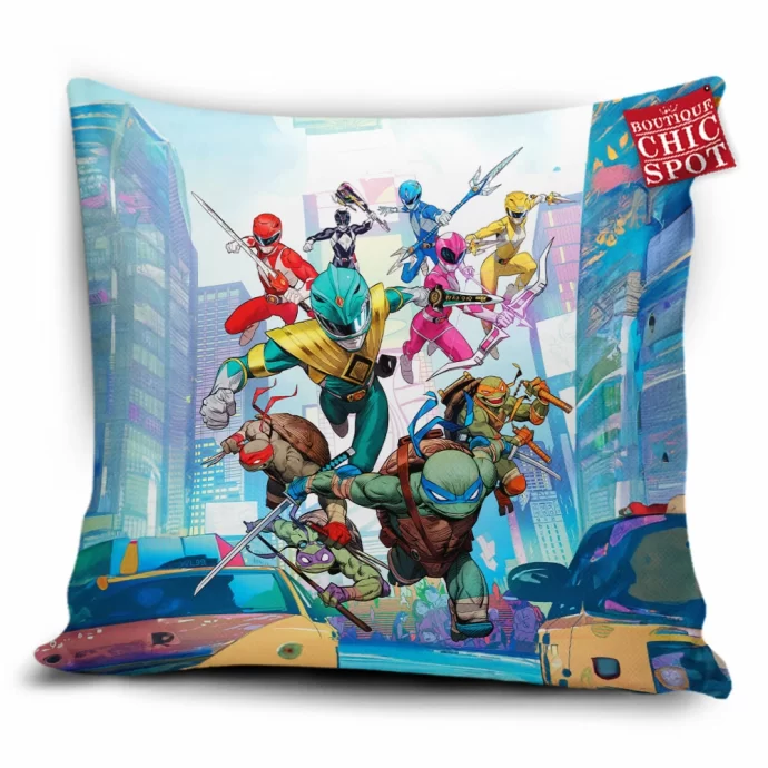 TMNT Power Rangers Pillow Cover