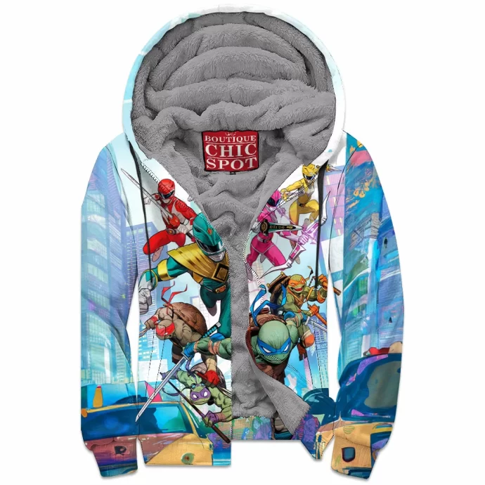 TMNT Power Rangers Zip Fleece Hoodie