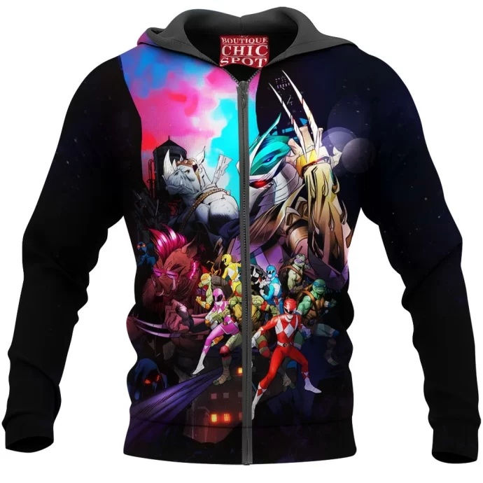 TMNT Power Rangers Zip Hoodie