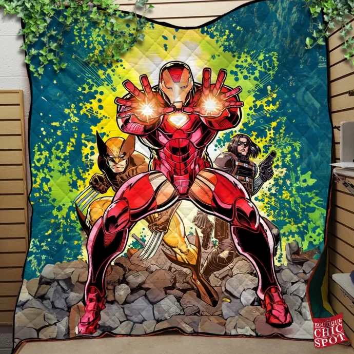 Iron Man Wolverine Quilt Blanket